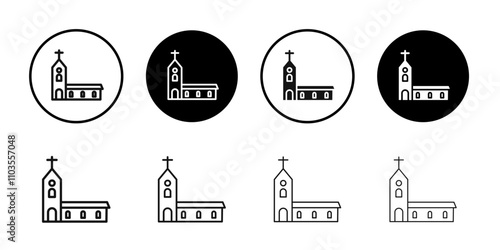 Church icon logo sign set vector outline