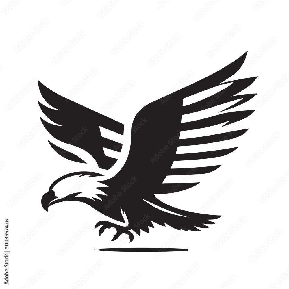 Eagle silhouette vector. Eagle logo, icon vector design. Bird silhouette. 
