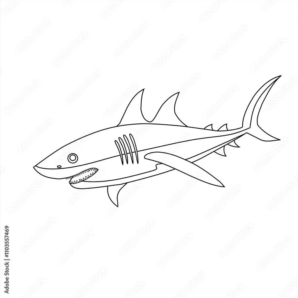 Fototapeta premium shark ilustration vector