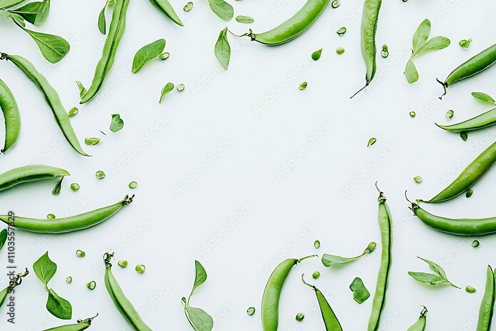 Green Beans isolated on a white background, close up Green Beans isolated on a white background, close up