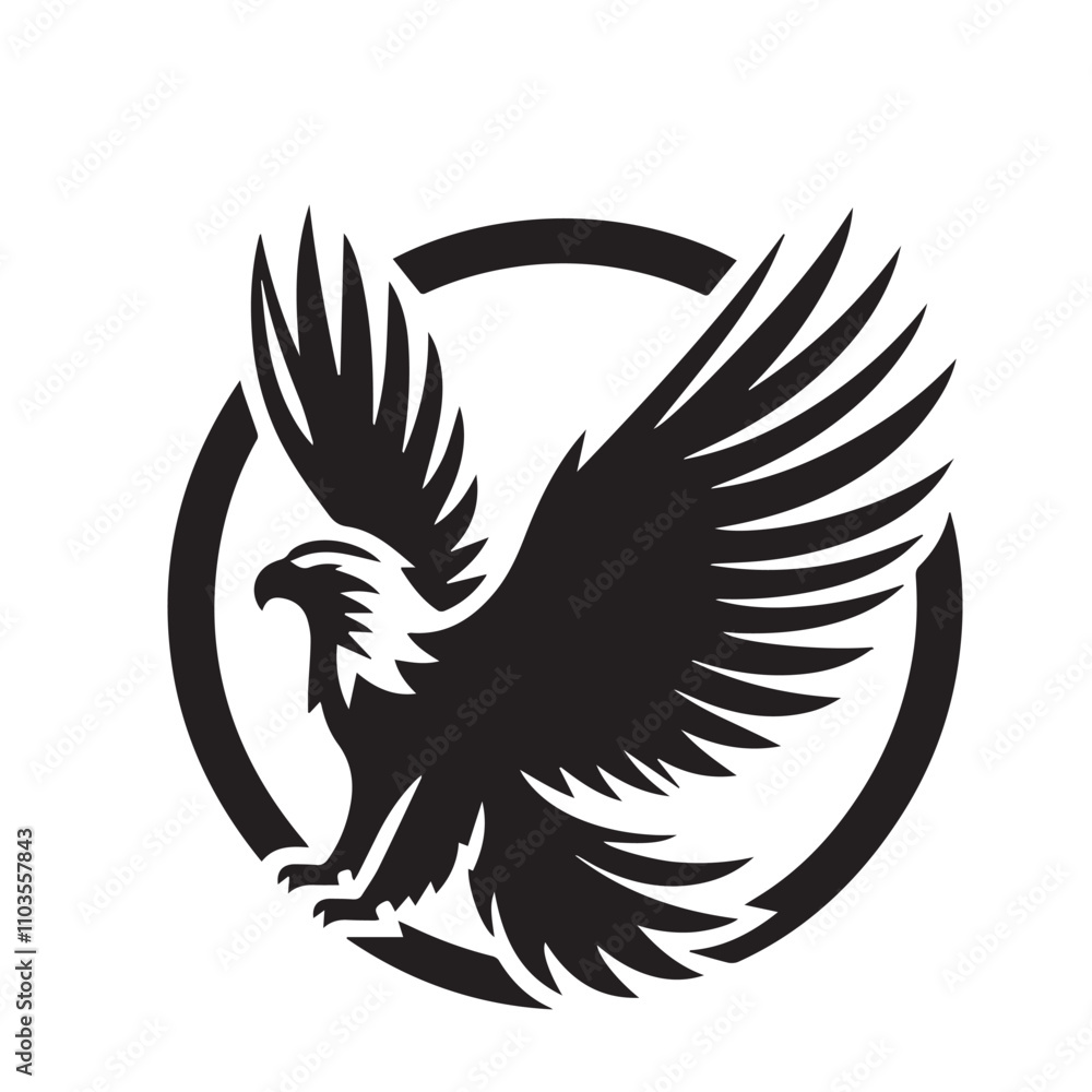 Fototapeta premium Eagle silhouette vector. Eagle logo, icon vector design. Bird silhouette. 