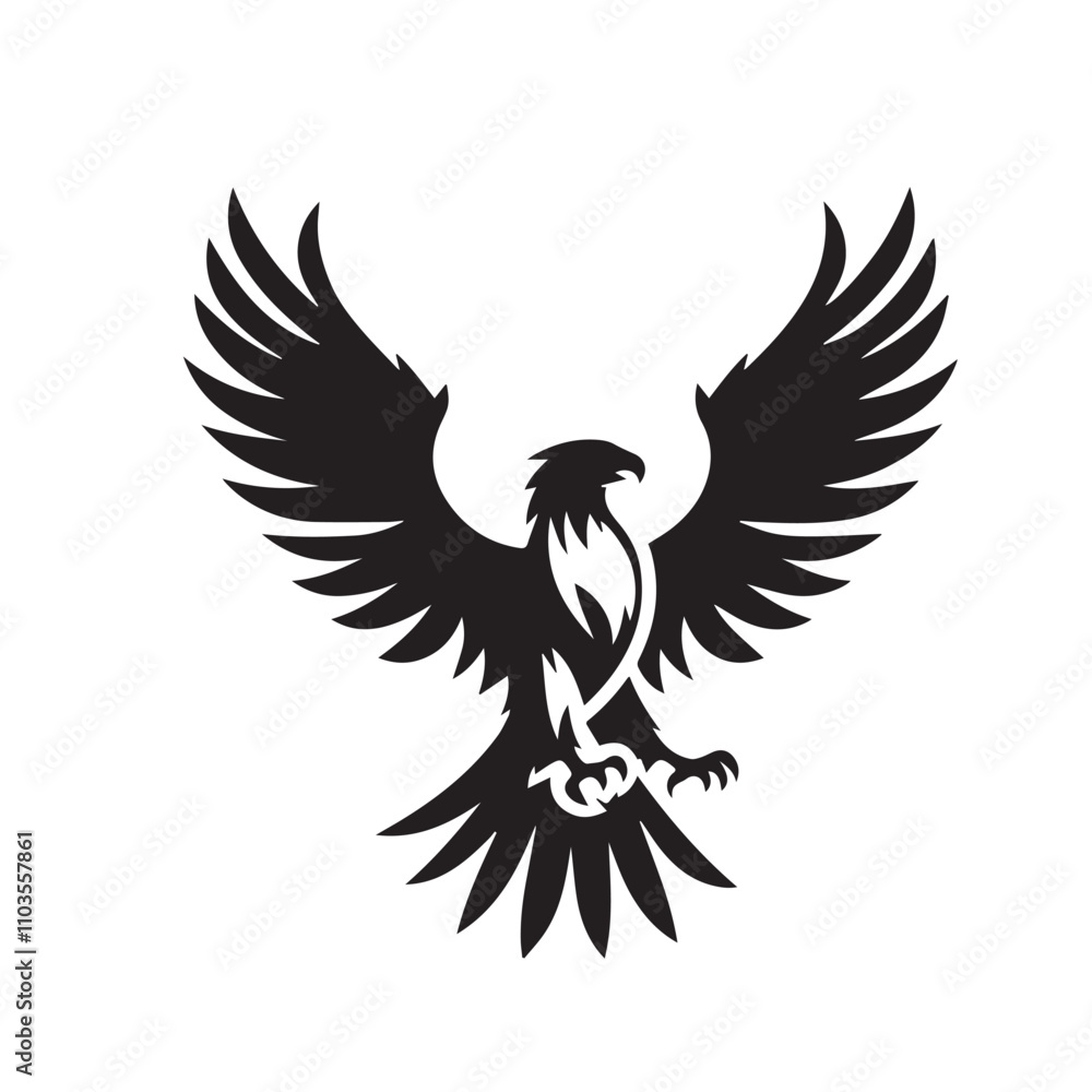 Obraz premium Eagle silhouette vector. Eagle logo, icon vector design. Bird silhouette. 