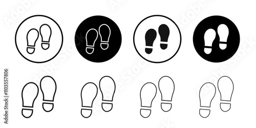 Do not walk barefoot sign icon logo sign set vector outline