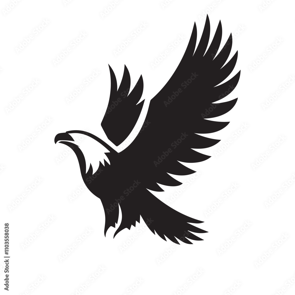 Obraz premium Eagle silhouette vector. Eagle logo, icon vector design. Bird silhouette. 