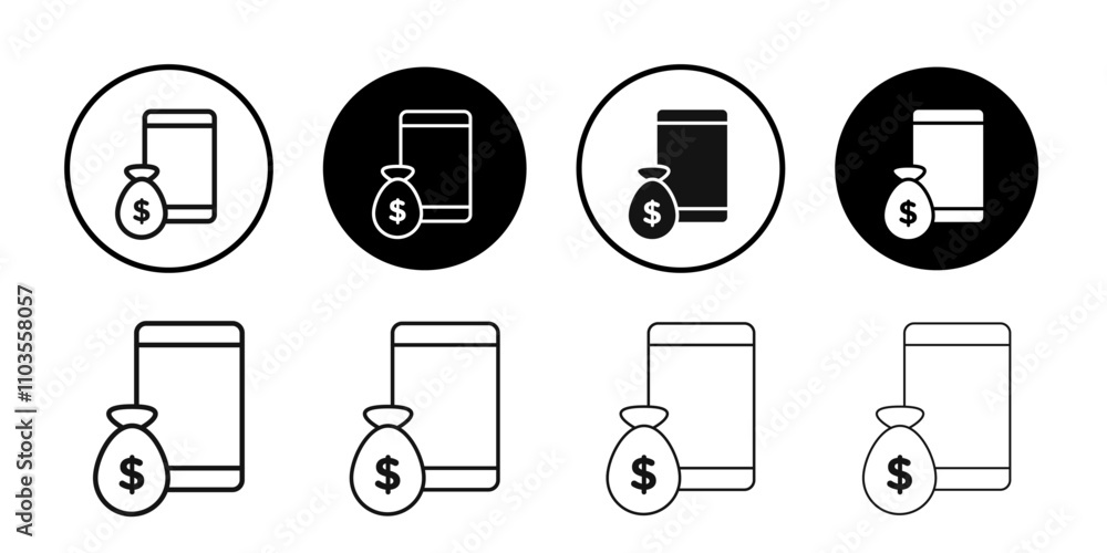 E-Business mobile icon logo sign set vector outline E-Business mobile icon logo sign set vector outline