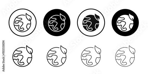 earth environment icon logo sign set vector outline