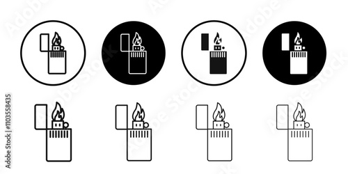 fire lighter icon logo sign set vector outline