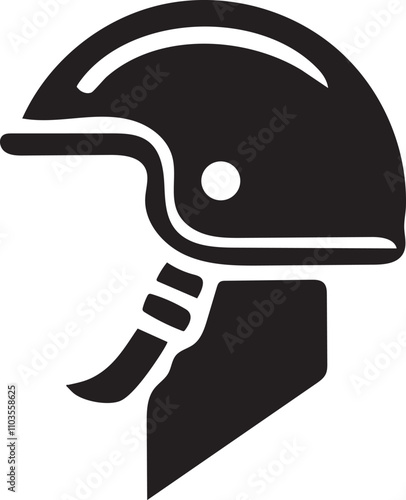 Helmet Icon vector silhouette isolated on white background, black and white helmet