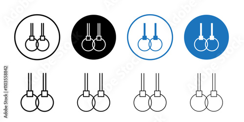 Gymnastic ring icon logo sign set vector outline