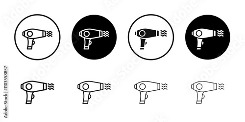 Hairdryer icon logo sign set vector outline