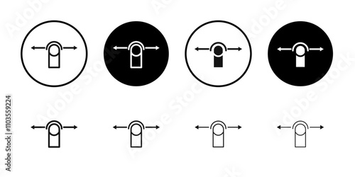 Horizontal swipe Flick Icon logo sign set vector outline