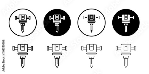jack hammer icon logo sign set vector outline