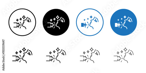 laser dermatology icon logo sign set vector outline