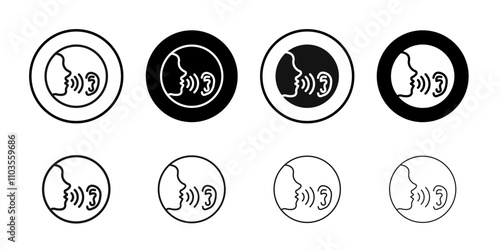 listen carefully icon logo sign set vector outline