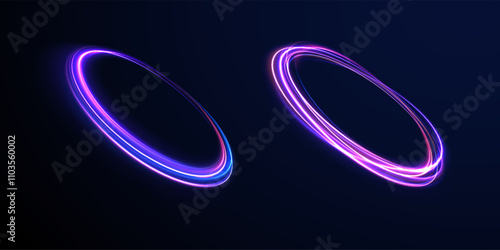 Curve light effect of  line. Png luminous circle. Light pedistal, podium, platform, table. To center a bright flash, png, effect, wave,neon,line.