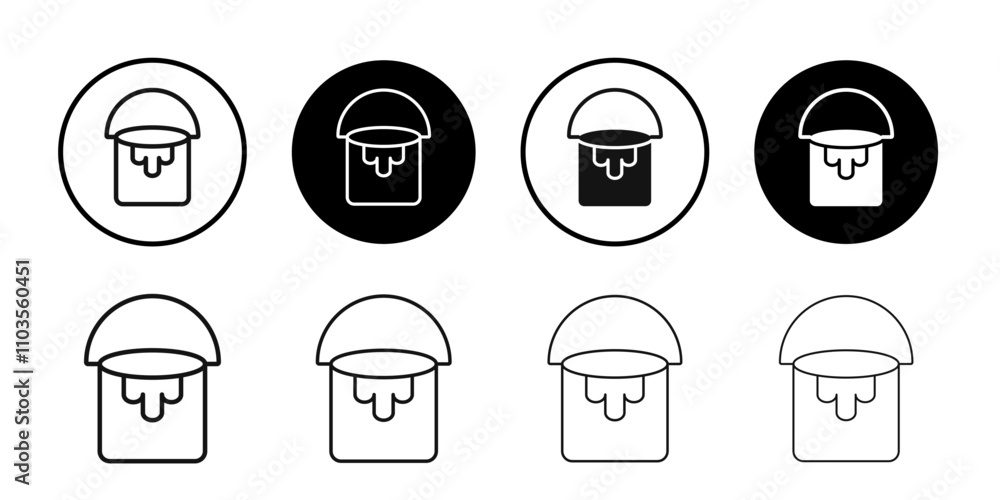 paint bucket icon logo sign set vector outline paint bucket icon logo sign set vector outline