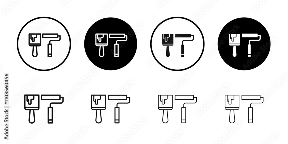 paint brush icon logo sign set vector outline paint brush icon logo sign set vector outline