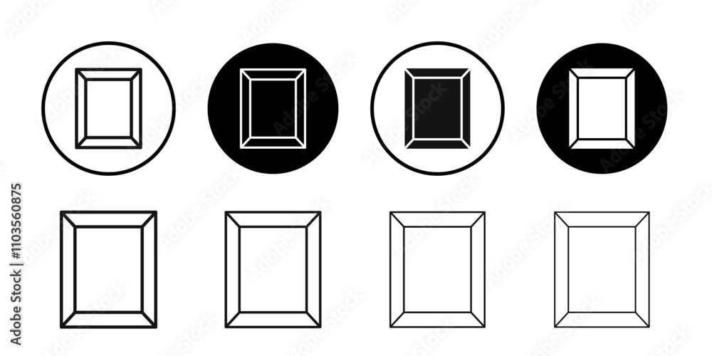 Photo frame icon logo sign set vector outline Photo frame icon logo sign set vector outline
