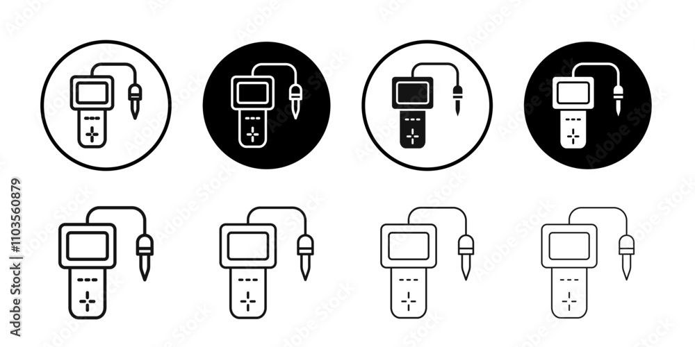 Ph Meter Icon logo sign set vector outline Ph Meter Icon logo sign set vector outline