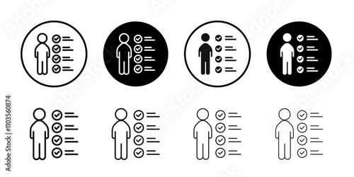 Personal Assessment icon logo sign set vector outline