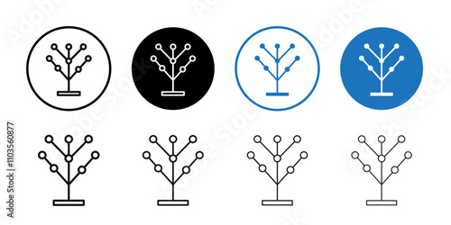 Phylogenetic tree icon logo sign set vector outline