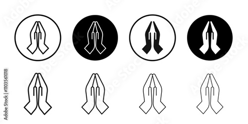 Pray icon logo sign set vector outline