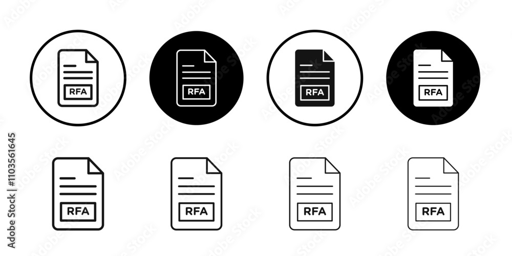 RFA File icon logo sign set vector outline RFA File icon logo sign set vector outline