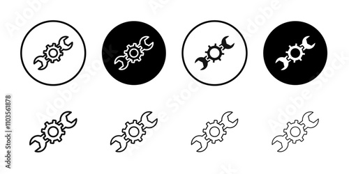 Service tool icon logo sign set vector outline