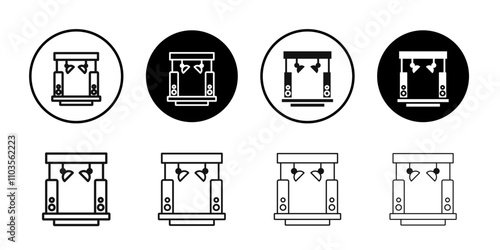 Stage icon logo sign set vector outline