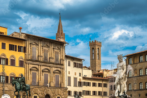 Statues and buildings of the Piazza della Signoria, Florence, Italy  photo