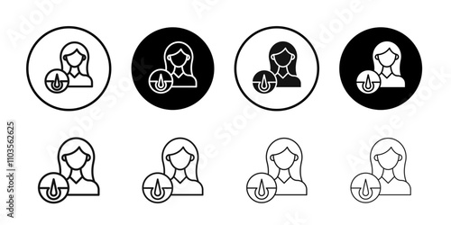 Trichologist icon logo sign set vector outline