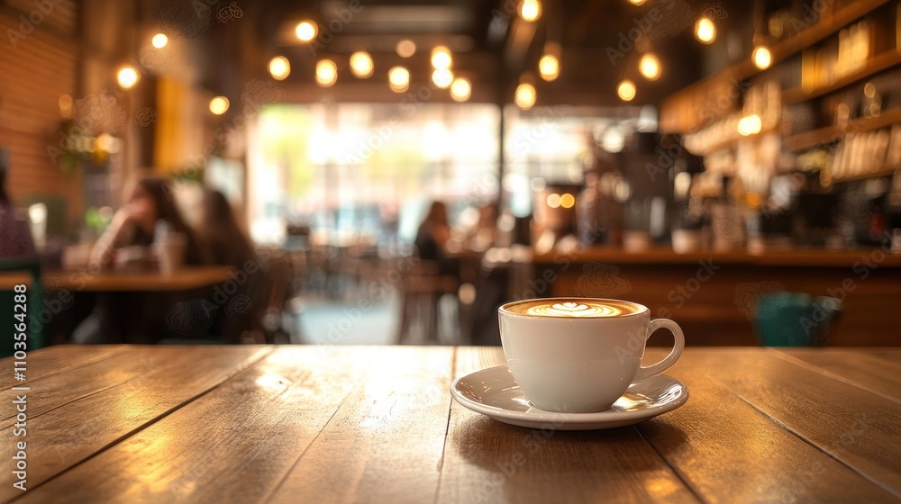 A Cup of Coffee in a Cozy Cafe A Cup of Coffee in a Cozy Cafe