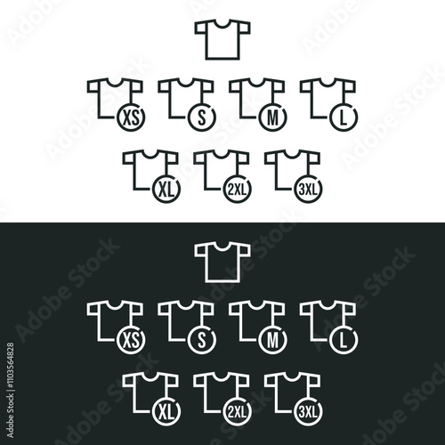 Clothing size icon  isolated on white background. Vector illustrations are made with vector-based software, not AI generated results.