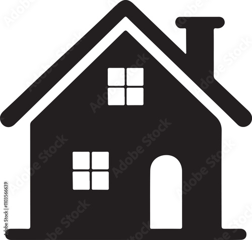 Modern vector icon of a house with clean lines and vibrant colors. Ideal for real estate, home design, construction, rental services, or branding projects. Editable EPS file format included.