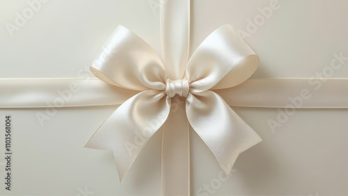 Elegant silver bow gift wrap, perfect for vintage presents.
