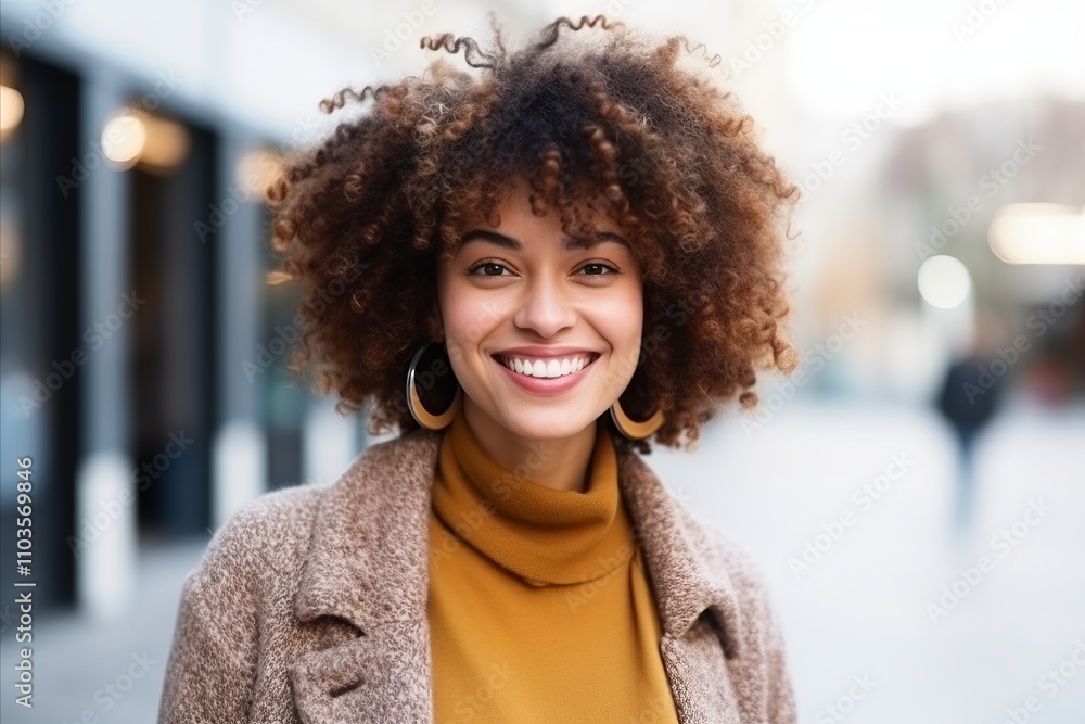 Portrait of a beautiful young african american woman with curly hair Portrait of a beautiful young african american woman with curly hair