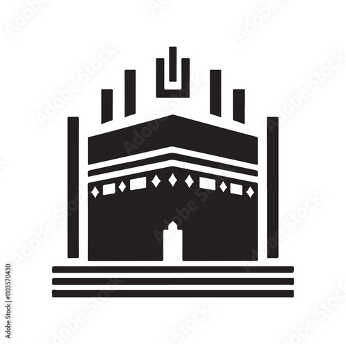 Kaaba logo silhouette vector illustration