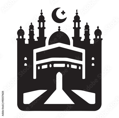 Kaaba logo silhouette vector illustration