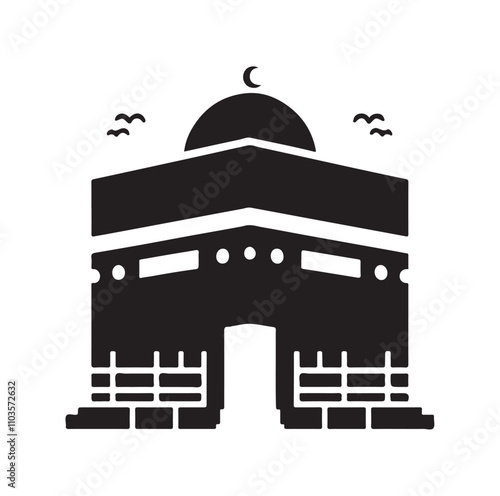 Kaaba logo silhouette vector illustration