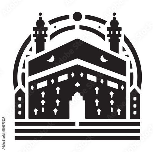 Kaaba logo silhouette vector illustration