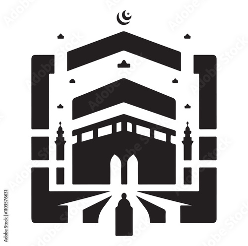 Kaaba logo silhouette vector illustration