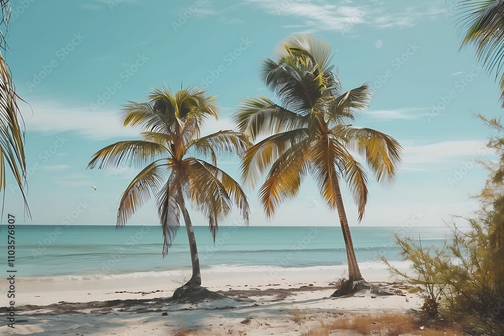 Fototapeta premium palm tree on the beach