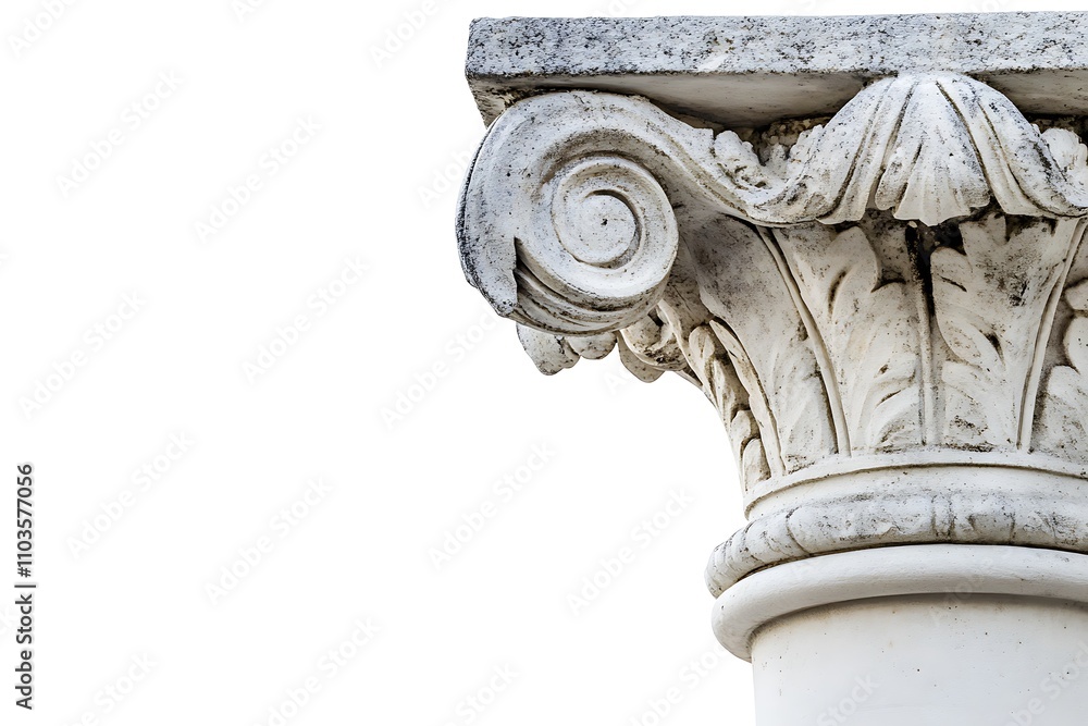 Naklejka premium Column isolated on white background, close up
