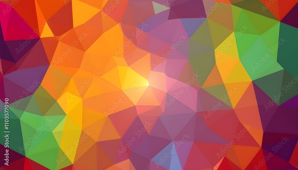 Vibrant Low-Poly Digital Art Bright Polygons with Depth and Glossy Surfaces Vibrant Low-Poly Digital Art Bright Polygons with Depth and Glossy Surfaces