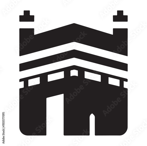 Kaaba logo silhouette vector illustration