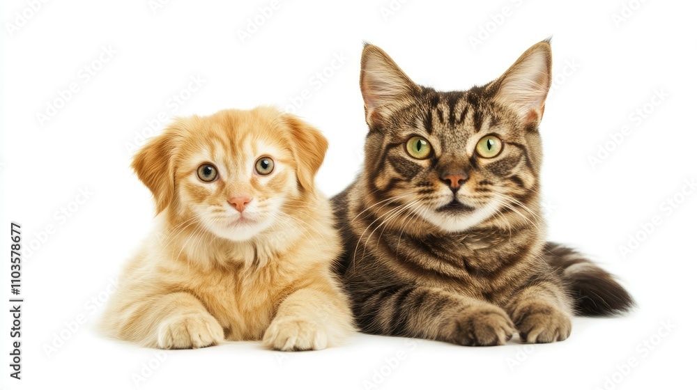 Playful Puppy and Friendly Cat Companionship Playful Puppy and Friendly Cat Companionship