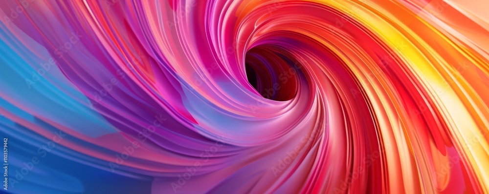 Obraz premium Dynamic geometric spirals with vibrant complementary hues, 4K illustration.