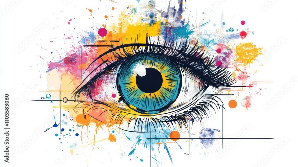 Vibrant Eye: A Colorful Abstract Masterpiece Vibrant Eye: A Colorful Abstract Masterpiece