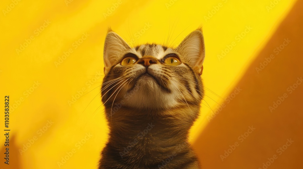 Adorable Cat Lifting Its Head to Look Above Adorable Cat Lifting Its Head to Look Above