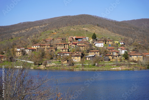 Lake and Village in Pazaryeri, Bilecik, Turkiye photo